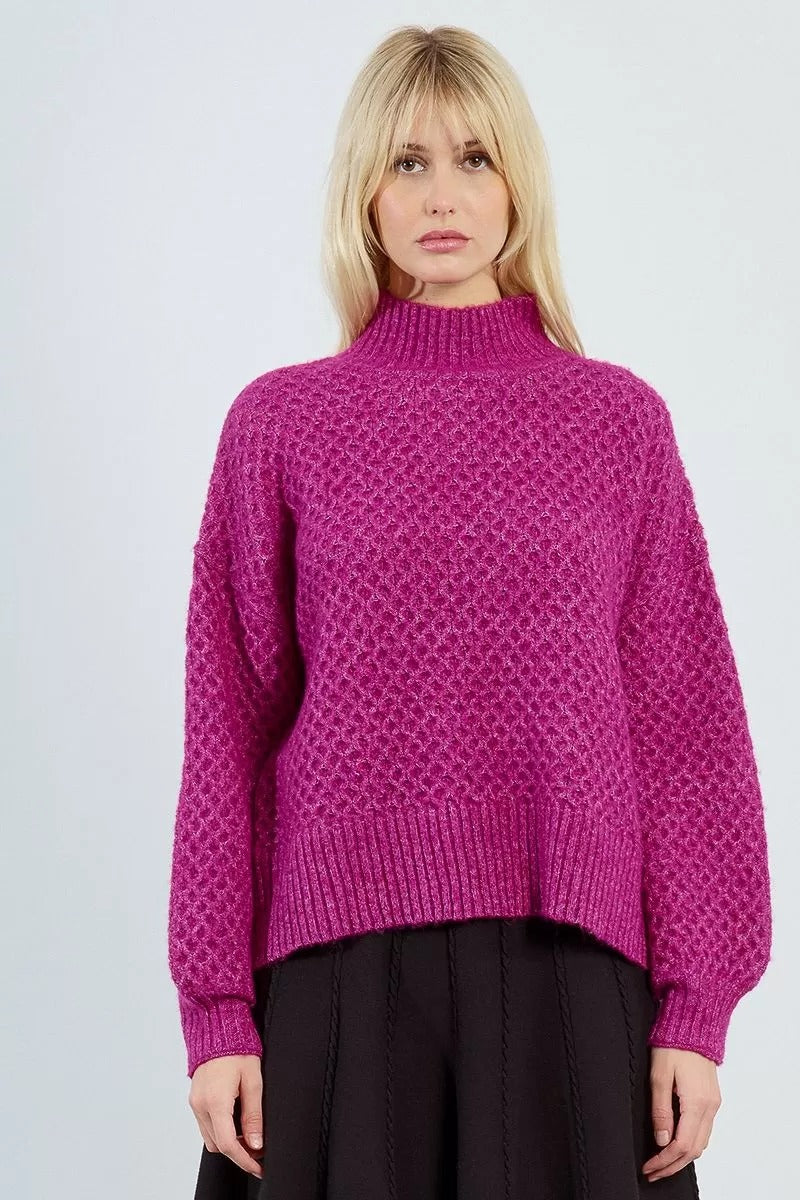 Turtle Neck in Purple Bougainvillier