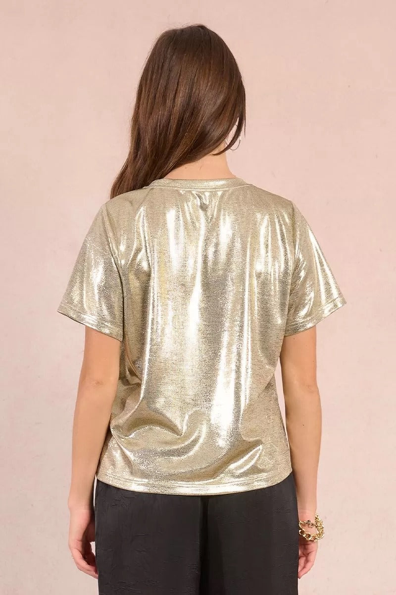 Iridescent Tee in Light Gold