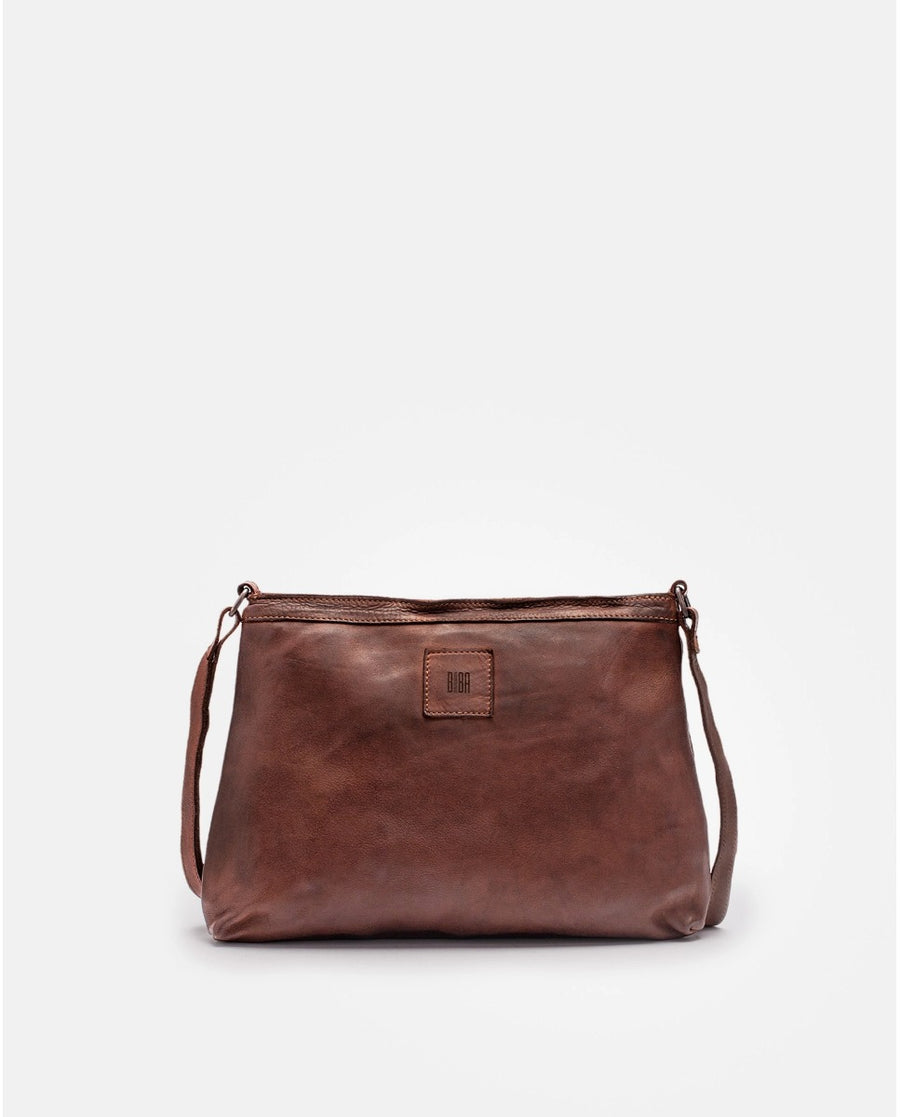 Leather Cross Bag Boston in Tan