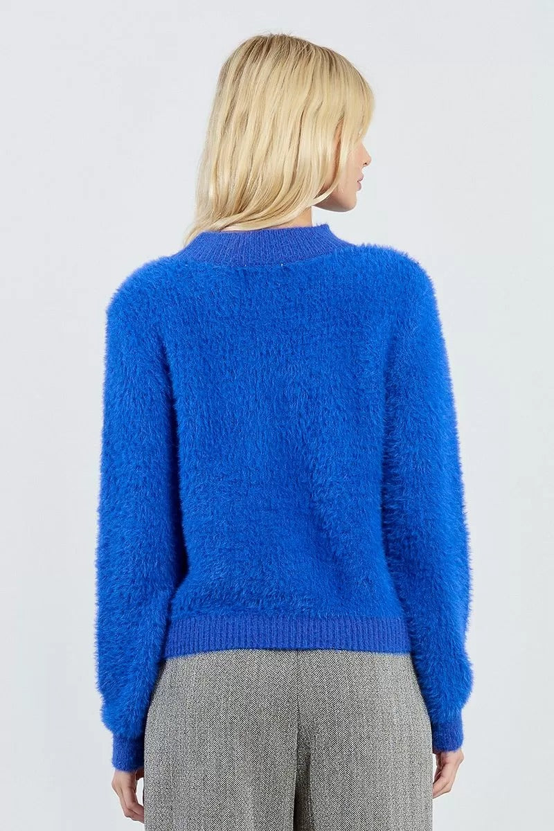 Fluffy Sweater in Royal Blue