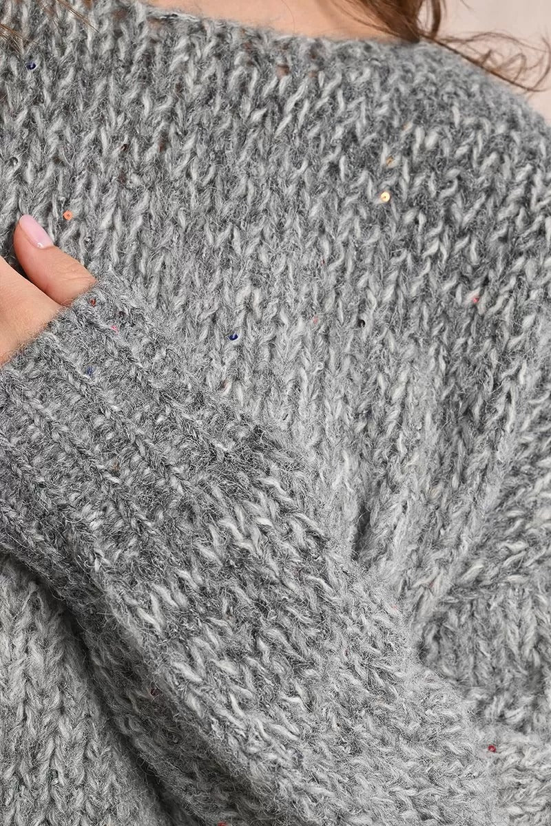 Gradient Knit Sweater in Grey