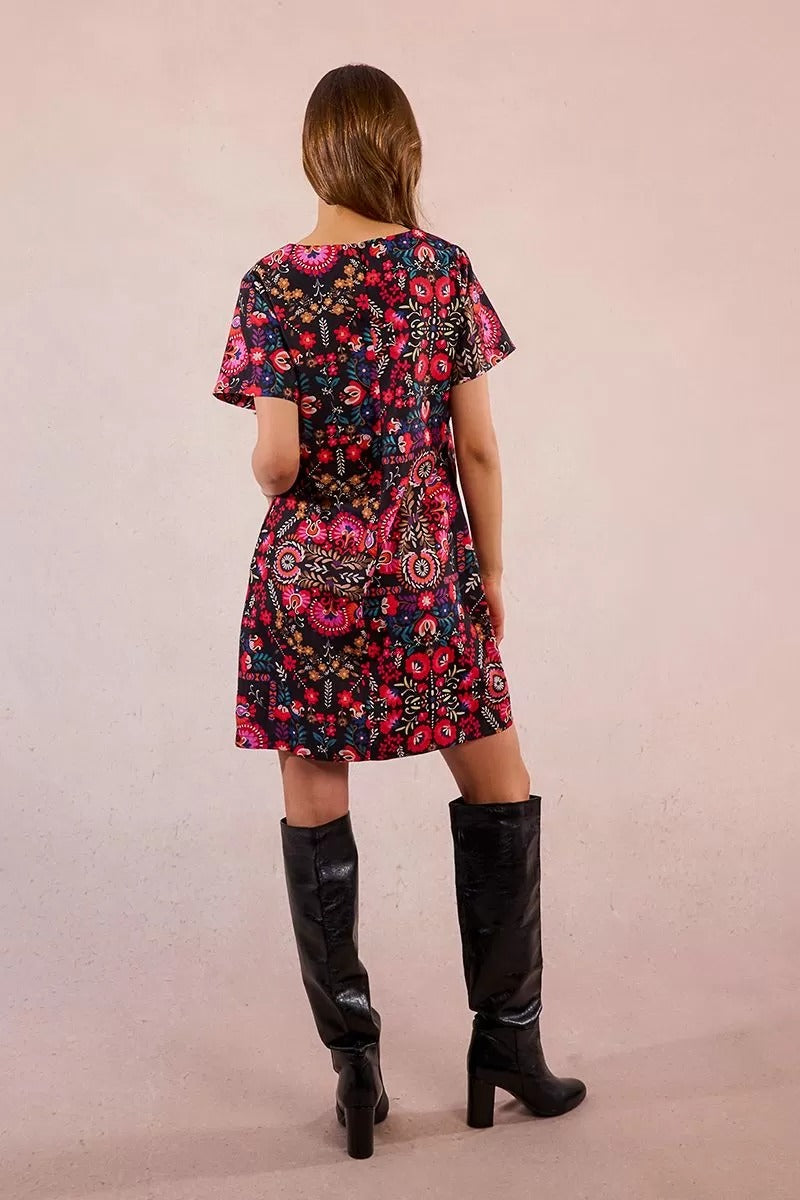 Short Printed Shift Dress