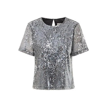 Princa Top in Silver Sequin