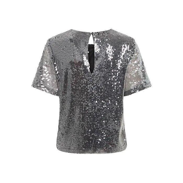 Princa Top in Silver Sequin
