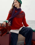 Gurnard's Head Fair Isle Jumper in Windward Carmine Multi