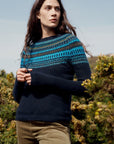 Annik Fair Isle Jumper in Modernist Cyan Multi