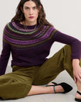 Annik Fair Isle Jumper in Modernist Grape Oak Mix