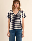 V Neck Striped Tee