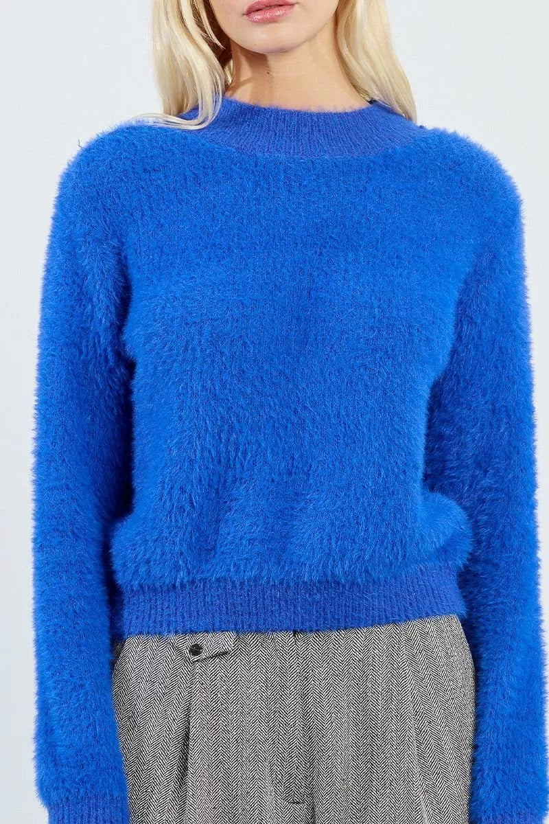 Fluffy Sweater in Royal Blue