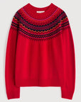 Gurnard's Head Fair Isle Jumper in Windward Carmine Multi