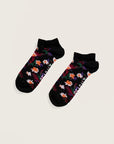 Women's Arty Trainer Socks in Roseland Blooms Onyx