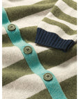 Pinwell Striped Cardigan in Bright Shape Light Olive Mix