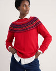 Gurnard's Head Fair Isle Jumper in Windward Carmine Multi
