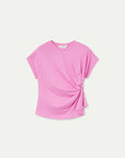 Cotton Pink T-shirt with Side Knot