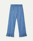 Light blue chambray cotton trousers