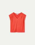 Red Sleeveless T Shirt