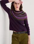Annik Fair Isle Jumper in Modernist Grape Oak Mix