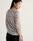Kellow ¾ Sleeve Jersey Top in Blotted Anemone Chalk