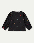 Black Top with Gardener Flower Print