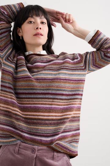 Fruity Jumper II in Ripple Marks Cocoa Multi