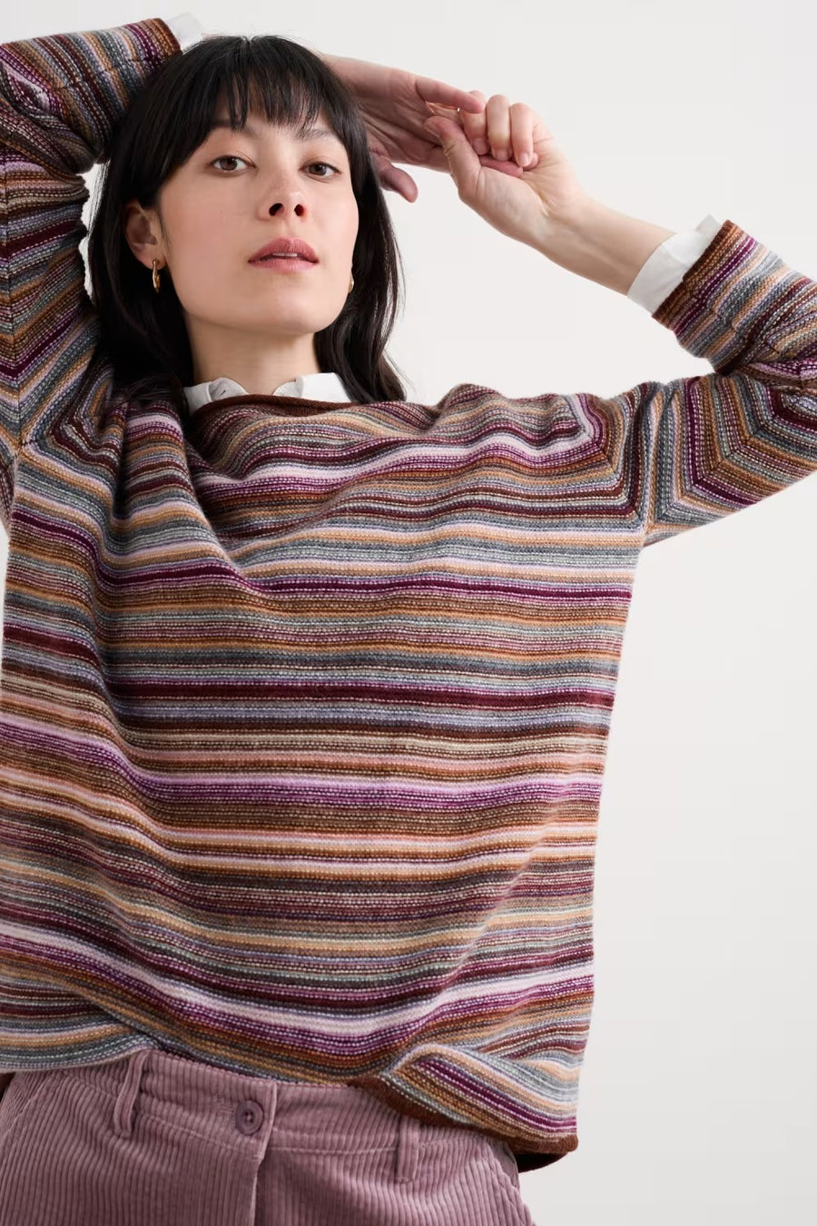 Fruity Jumper II in Ripple Marks Cocoa Multi