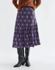 Chocolate Flower Print Skirt