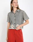 Gingham Shirt with Embroidery
