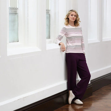 Relax & Renew Kimberley Long Sleeve Tee in Berry