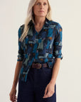Larissa Shirt in Paint Texture Maritime