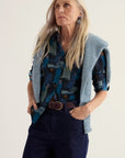 Larissa Shirt in Paint Texture Maritime