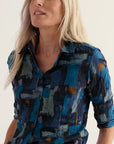 Larissa Shirt in Paint Texture Maritime
