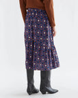 Chocolate Flower Print Skirt