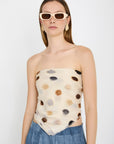 Cotton Scarf with Watercolur Polka Dots