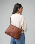 Leather Cross Bag Boston in Tan