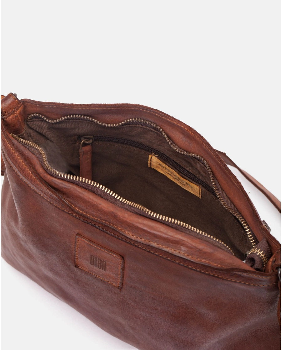 Leather Cross Bag Boston in Tan