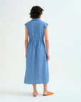 Cotton Chambray Dress in Light Blue