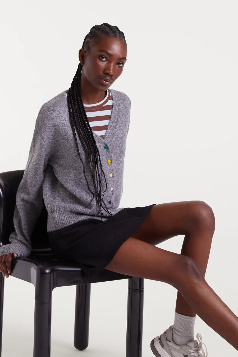 Grey Knit Cardigan