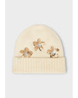 Off White Hat with Gold Floral Sequin Design