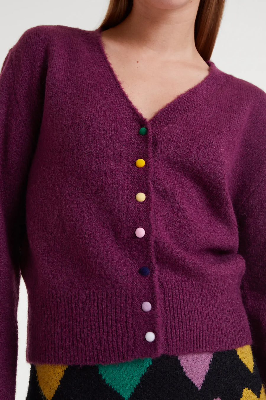 Burgundy Knit Cardigan