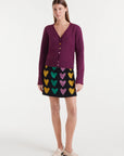 Burgundy Knit Cardigan