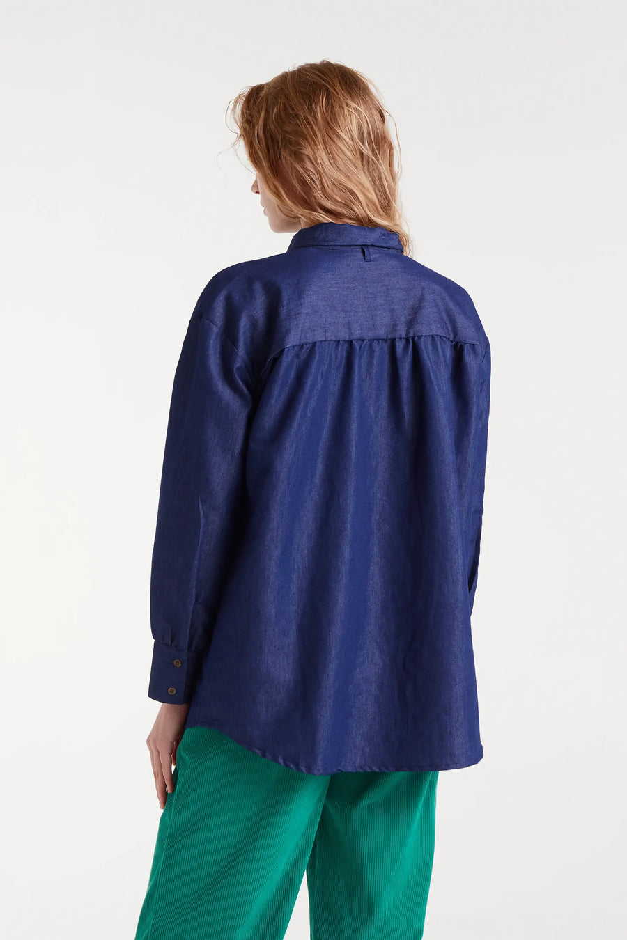 Blue Chambray Bow Tie Shirt