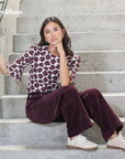 Jacinda Wide Leg Cord in Plum