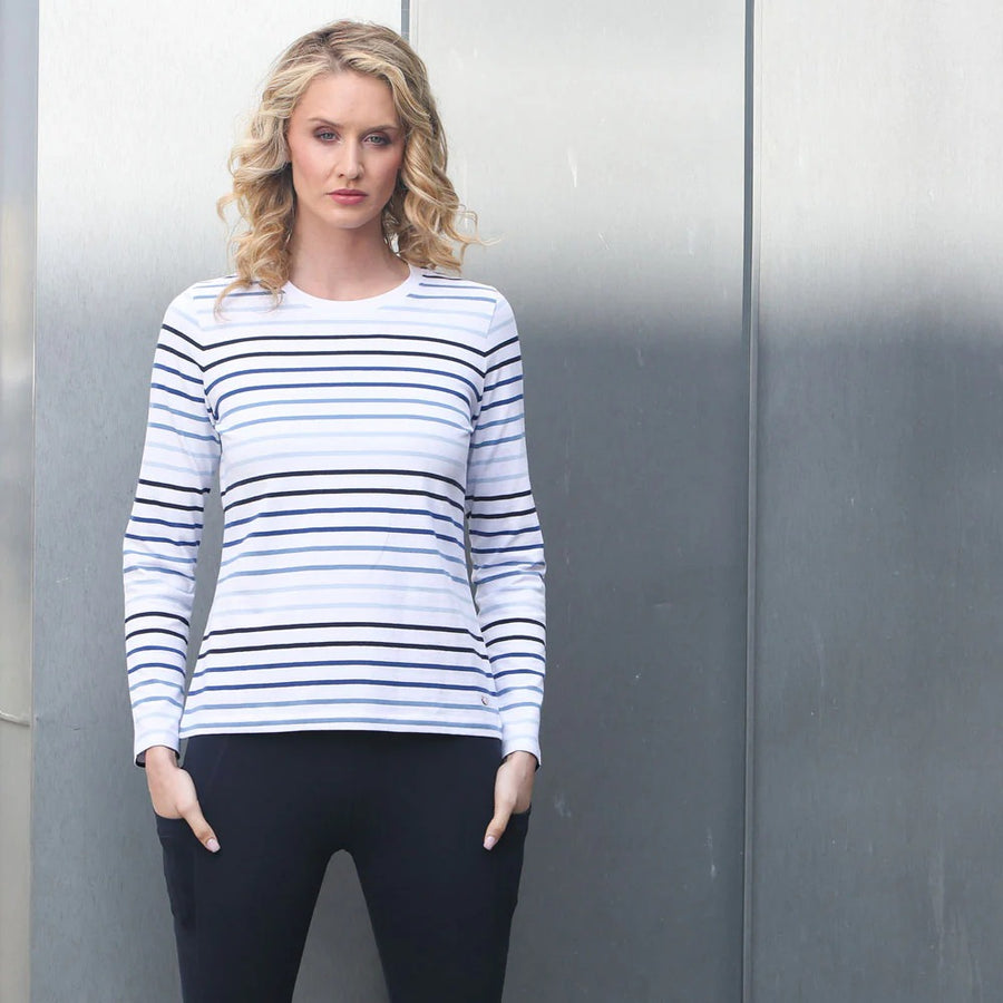 Relax & Renew Kimberley Long Sleeve Tee Blue