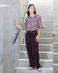 Jacinda Wide Leg Cord in Plum