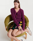 Burgundy Knit Cardigan