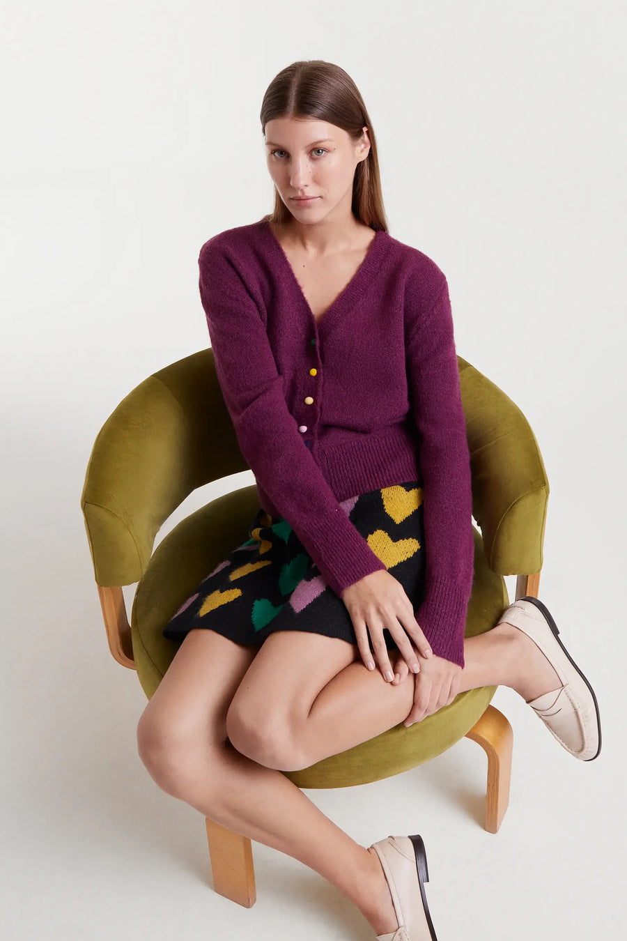 Burgundy Knit Cardigan