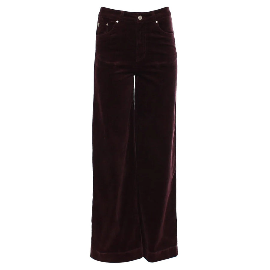 Jacinda Wide Leg Cord in Plum