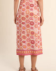 Long Printed Wrap Skirt