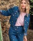 Short Embroidered Denim Jacket