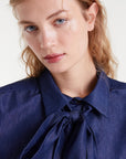 Blue Chambray Bow Tie Shirt